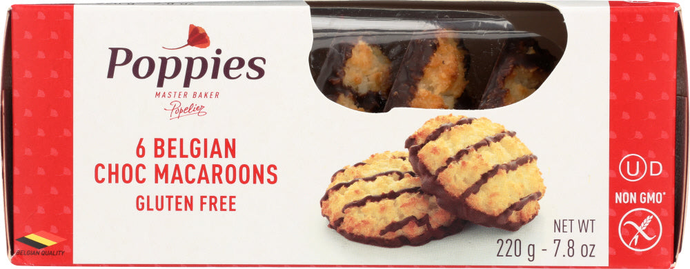 Poppies Chocolate Drizzled Gluten-Free Macaroons, 7.8 Oz