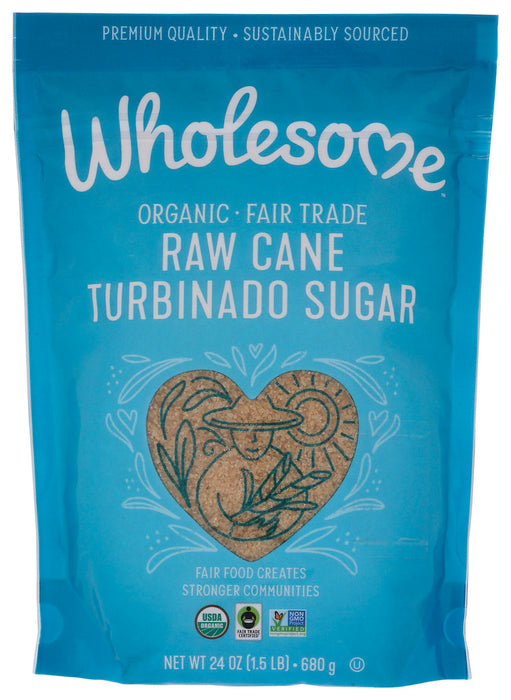 WHOLESOME SWEETENERS: Organic Turbinado Raw Cane Sugar, 24 oz