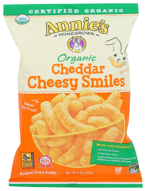 Because everybunny loves a&nbsp;cheddary&nbsp;cheese puff, meet our new Organic Cheddar Cheesy Puffs! Snackable, delicious, and gluten-free, our new puffs are&nbsp;baked (not fried!),&nbsp;certified organic,&nbsp;and&nbsp;made with 8 grams of whole grains per serving. They are&nbsp;covered with&nbsp;real cheddar cheese &ndash; without any of the yucky artificial stuff you'll find in other snacks. So go ahead, snack HOPPY, and be sure to try out the rest of our new snack family.