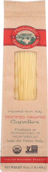 Thinner than linguini or spaghetti, capellini pasta comes from the Italian word for œlittle hairs, a characteristic that makes this variety perfect for serving with lighter sauces. Our capellini is made using durum wheat semolina organically grown on a small cooperative of family farms in the rolling hills overlooking the Adriatic Sea. This thin pasta is a great choice for serving with seafood, a fresh tomato sauce or vegetable primavera.