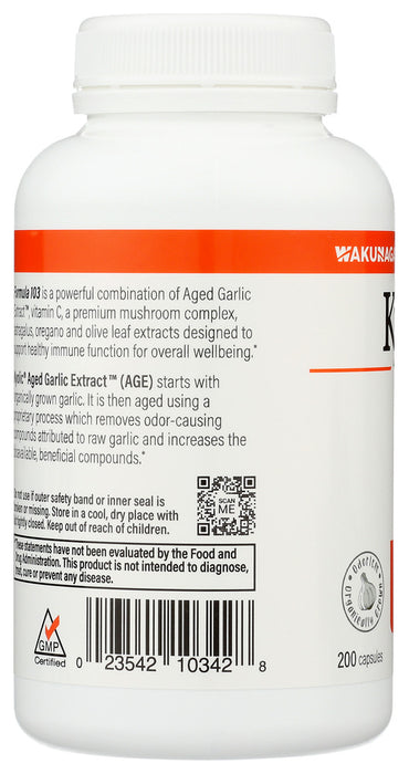 KYOLIC: Aged Garlic Extract Immune Formula 103, 200 Capsules