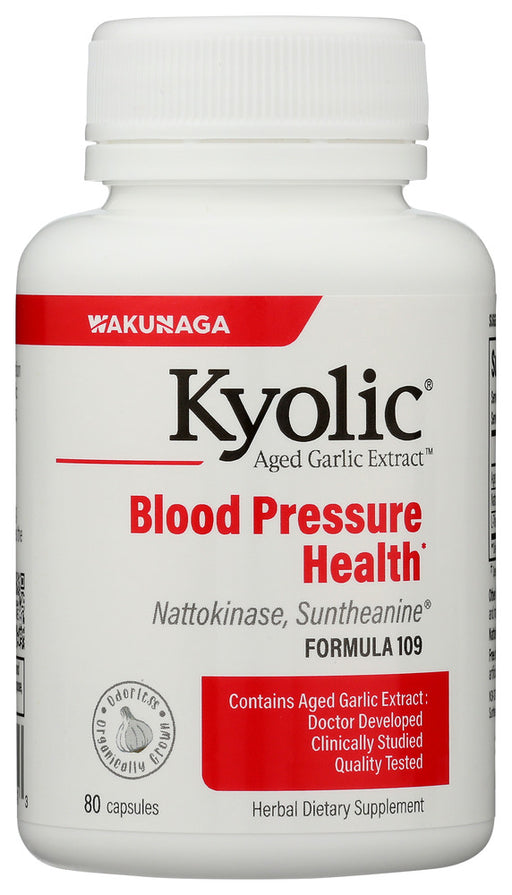 Contains Aged Garlic Extract, Nattokinase and Suntheanine (L-theanine), designed to help relax and support healthy blood pressure through different pathways.