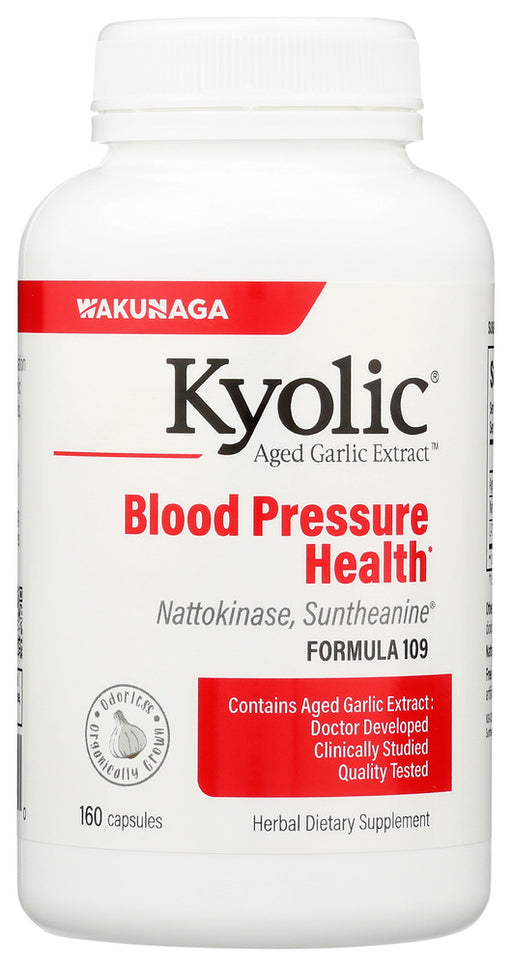 Contains Aged Garlic Extract, Nattokinase and Suntheanine (L-theanine), designed to help relax and support healthy blood pressure through different pathways.