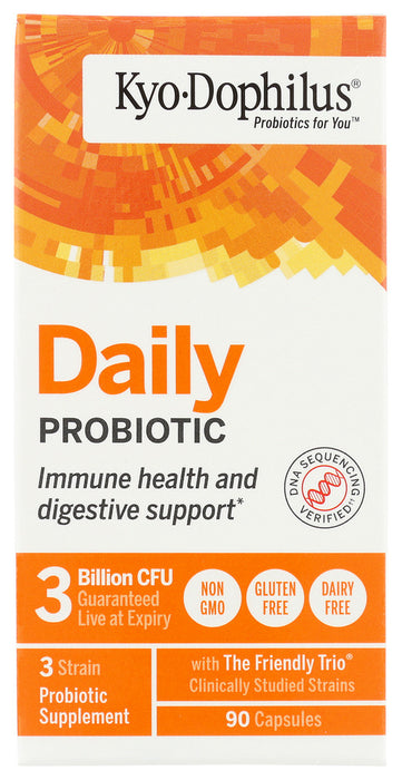 One capsule provides 1.5 billion cells of L. gasseri, B. bifidum, and B. longum, the Friendly Trio&trade; for digestion and immune health.