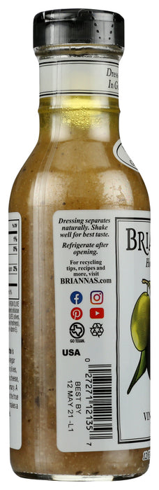 BRIANNAS DRESSING: Home Style Italian Vinaigrette, 12 oz