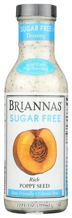 BRIANNAS: Sugar Free Rich Poppy Seed Dressing, 12 oz