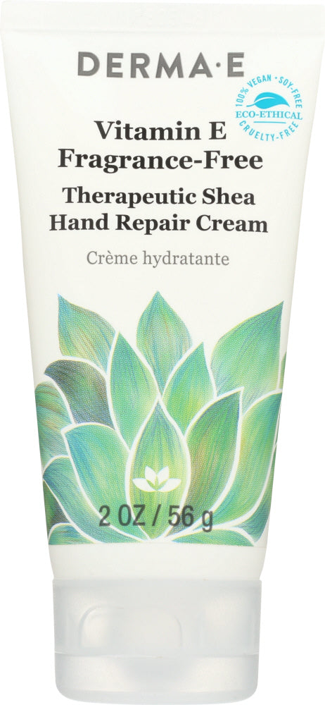 DERMA E's Therapeutic Shea Hand Repair Cream will leave your hands feeling smooth. Lightweight, fast-absorbing and non-greasy, this beneficial cream leaves even the most severely chapped, cracked hands soft, smooth and restored. This fragrance-free hand repair cream helps to improve moisture and texture of hands with the use of Vitamin E. Great for every member of the family.