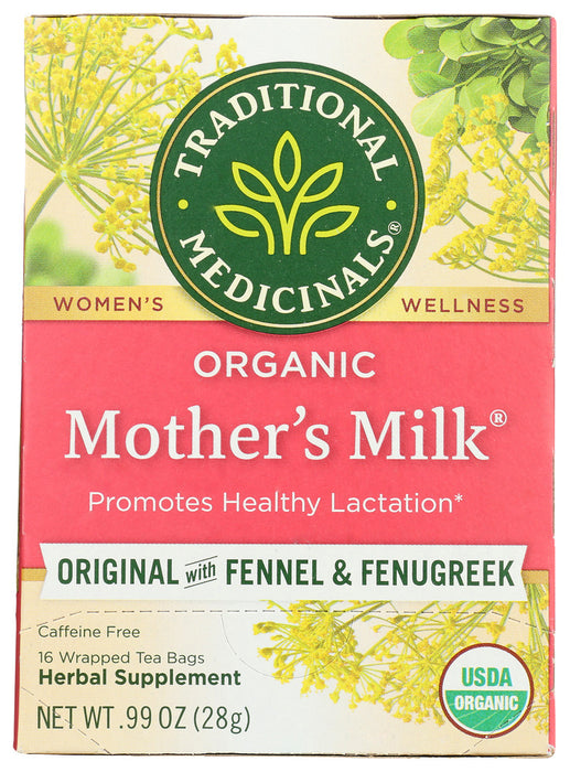 TRADITIONAL MEDICINALS: Organic Mother's Milk Herbal Tea 16 Tea Bags, 0.99 oz