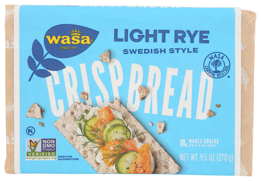 Light in many ways! Lightly baked, extra-fine slices of our mildest whole grain rye flavor are in our Wasa Light Rye Crispbread. The delicate taste complements even the mildest topping. Lightly crispy&hellip;and only 30 calories per slice!