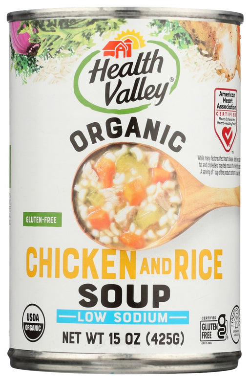 Our Organic Chicken Rice Soup is made with the finest ingredients. It is also a good source of fiber (3g), low in fat (2g) and excellent source of vitamin A (20%).