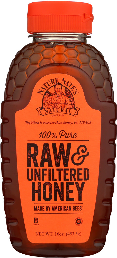 NATURE NATES: 100% Pure Raw And Unfiltered Honey, 16 oz