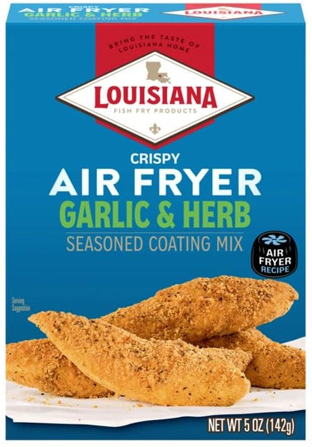 LOUISIANA FISH FRY: Mix Air Fry Garlic and Herb Coating, 5 oz