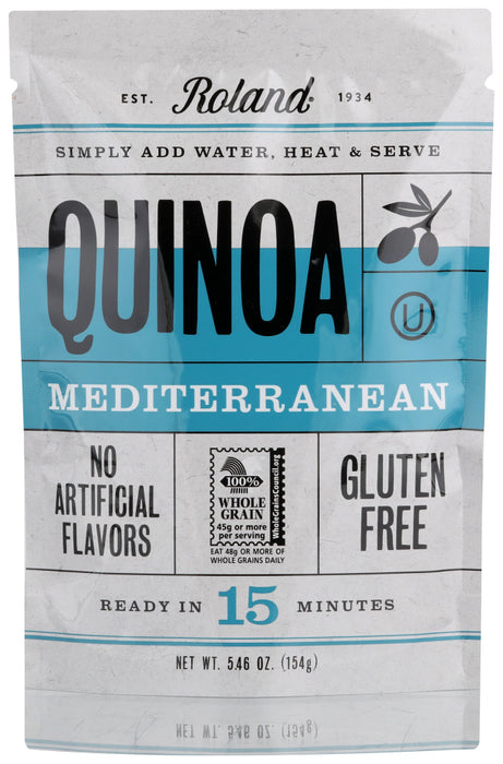 Roland&reg; Mediterranean Quinoa is a flavorful, gluten free dish that has no artificial flavors. It is certified whole grain by the Whole Grain Council. It is a convenient and healthy dish that is ready in just 15 minutes!

Preparation:
Bring 1 1/2 cups of water to a boil. Add entire contents of pouch and mix well. Reduce heat and cover. Simmer 14-18 minutes or until liquid is absorbed. Stir. Serve at room temperature for greater flavor intensity.
