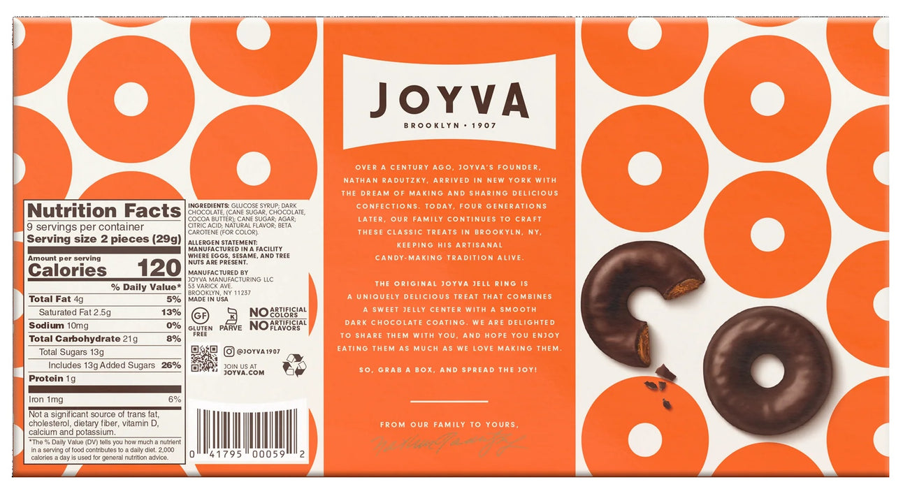 JOYVA: Orange Jell Rings, 9 oz