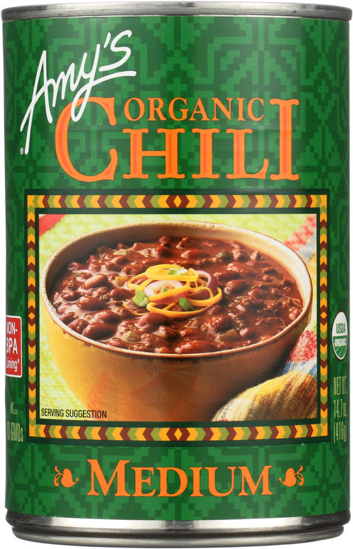 Our Medium Chili is made from organic red beans and tofu simmered in a thick and flavorful Mexican-style broth.