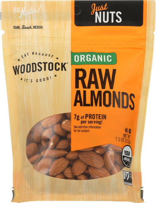 WOODSTOCK: Organic Raw Almonds, 7.5 oz