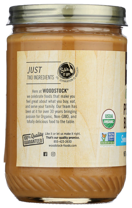 WOODSTOCK: Peanut Butter Smooth Salted Organic, 16 oz