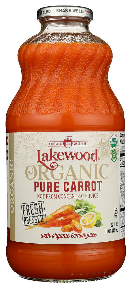 Flavor Note:  This carrot product contains 2% organic lemon juice, allowing the carrot juice to be bottled without the use of preservatives. Lemon Juice lowers the pH (increases acid level) of the Carrot and allows Lakewood to bottle the product with standard low temperature flash pasteurization and without the use of preservatives.