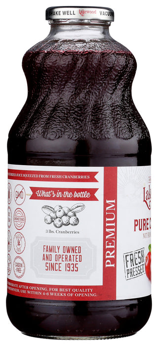 LAKEWOOD: 100 % Pure Cranberry Juice, 32 oz