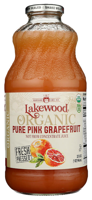 LAKEWOOD: Organic Pure Pink Grapefruit Juice, 32 fo