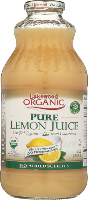LAKEWOOD ORGANIC: Pure Lemon Juice, 32 oz