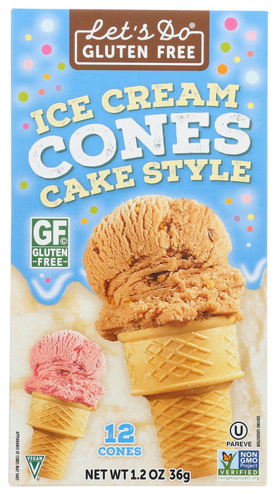 LETS DO GLUTEN FREE: Cones Ice Cream, 1.2 oz