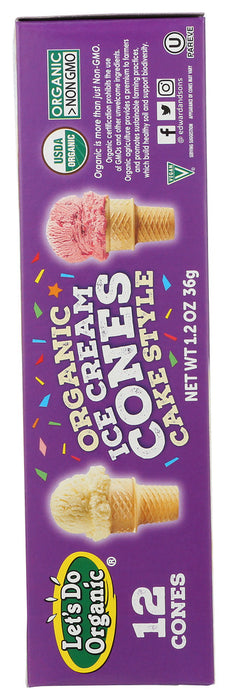 LET'S DO ORGANIC: Cake Style Ice Cream Cones, 1.2 oz