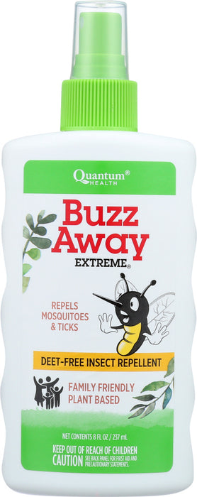 The natural repellent that has you covered against bites for hours. Made from essential plant oils and other natural ingredients, Buzz Away Extreme's safe, DEET-free formula wards off mosquitoes for up to 4 hours and ticks for up to 2 1/2 hours. Why expose yourself and your family to harsh chemical products when a proven, natural repellent has you covered?