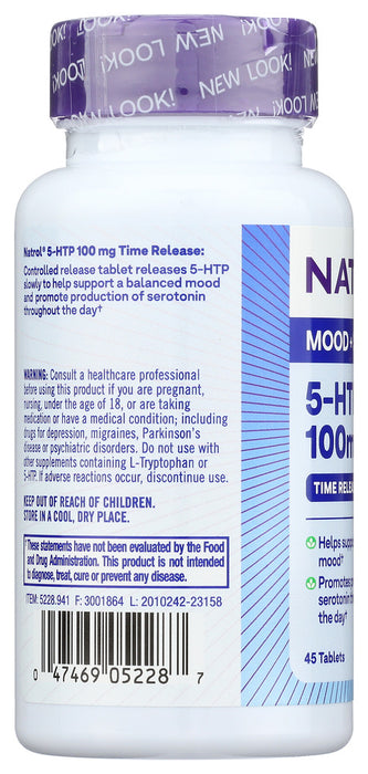 NATROL: 5-HTP TR Time Release 100 mg, 45 tablets