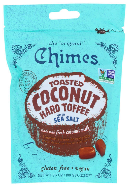 Step into the tropics with Chimes Toasted Coconut Toffees! We take real coconut milk and cook it with caramelized cane sugar to create a toasty toffee that will tango on your tongue!
The recipe is a classic from Malaysia, where it's been a local treat for generations. When you taste it, you'll see why we still use real coconut milk instead of simply adding coconut flavoring: because there's no substitute!