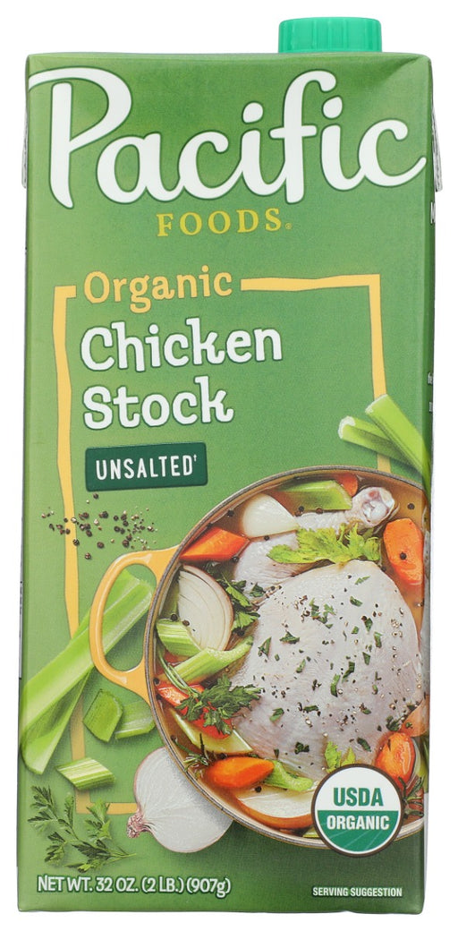 Effortlessly craft extraordinary meals with Pacific Foods Organic Unsalted Chicken Stock. We slow-simmer organic chicken with just the right amount of seasonings for a savory chicken stock with no added salt. Use it in any recipe that calls for unsalted chicken stock, broth or water. It's great for marinating meat and veggies, and it makes a delicious stew or soup base. It also enhances gravies and sauces and elevates the flavor in your favorite comfort foods. (Not a sodium free food)