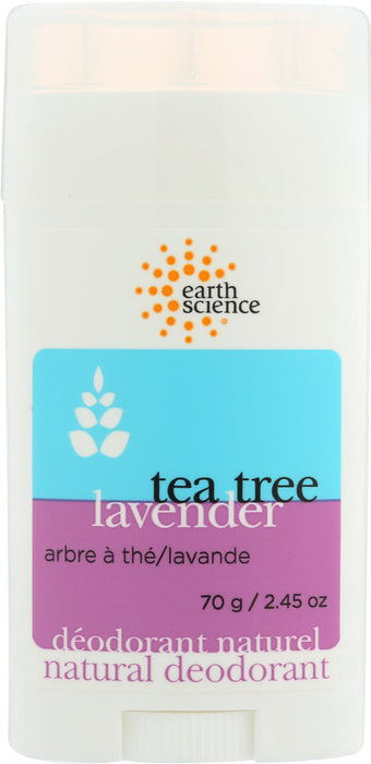 EARTH SCIENCE: Deodorant Tea Tree Lavender, 2.45 oz - No Brand For Less 