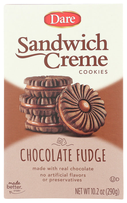 DARE: Sandwich Creme Chocolate Fudge Cookies, 10.2 oz - No Brand For Less 