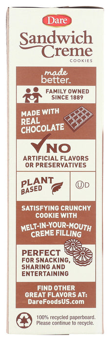 DARE: Sandwich Creme Chocolate Fudge Cookies, 10.2 oz - No Brand For Less 