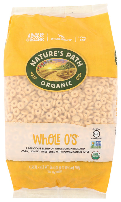 NATURES PATH: Whole O's Gluten Free Cereal Eco Pac, 26.4 oz