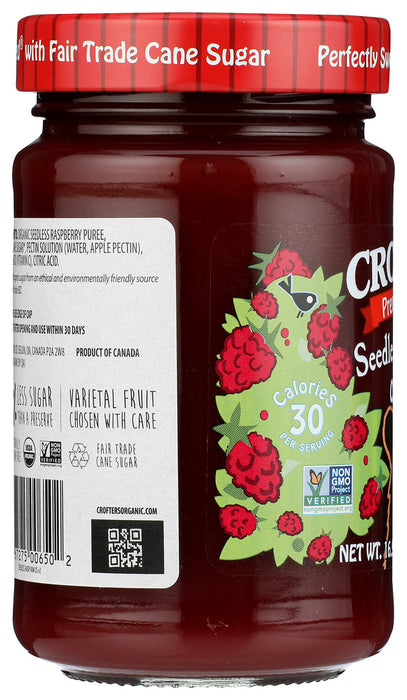 CROFTERS: Conserve Seedless Raspberry Organic, 16.5 oz