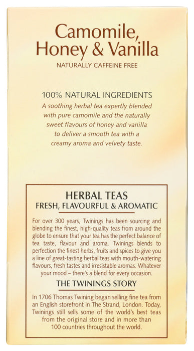 TWINING TEA: Camomile, Honey & Vanilla Herbal Tea, 20 bg