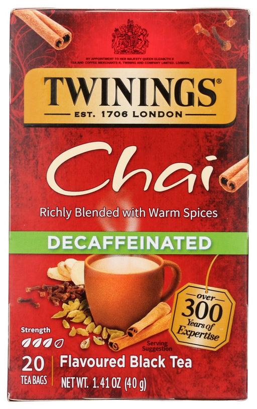 TWINING TEA: Decaffeinated Chai Tea, 20 bg