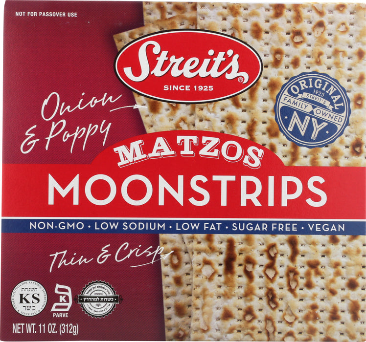 STREITS: Moonstrip Onion and Poppy Matzo, 11 oz