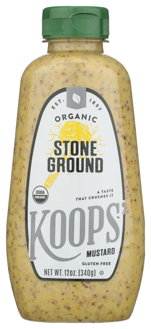 Coarsely-milled robust flavor. Gluten free. USDA organic. Naturally. That's how our family has always made great-tasting mustard since 1897. This USDA certified organic mustard contains the highest quality seed. Ingredients come from certified organic farms that are pesticide, herbicide and chemical-free. Our founder, Peter Koops, would be proud! Certified gluten-free. Certified organic by Quality Assurance International. www.koopsmustard.com. Product of USA.