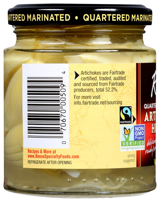 REESE: Quartered Marinated Artichoke Hearts, 7.5 oz