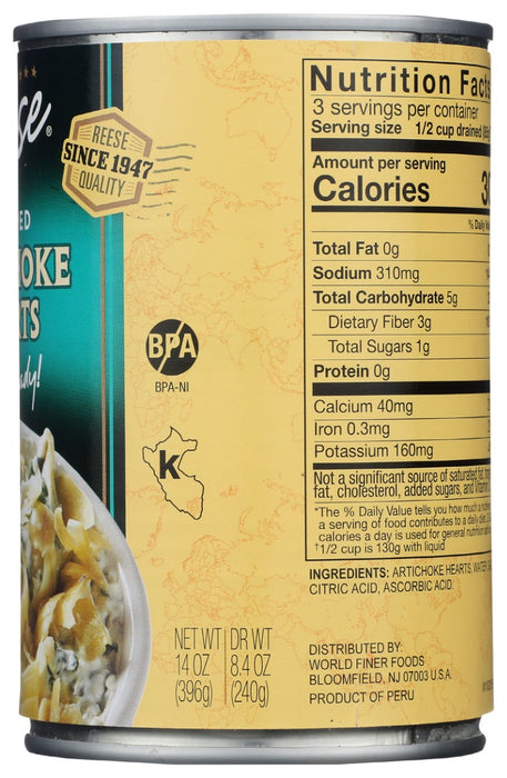 REESE: Chopped Artichoke Hearts, 14 oz