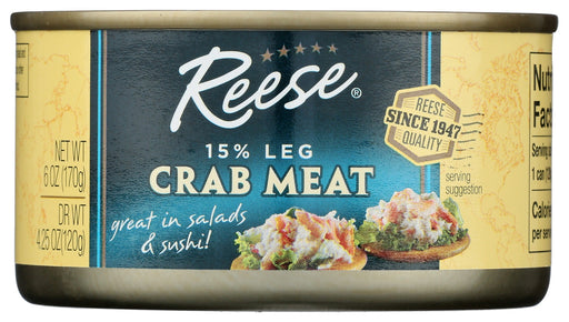 REESE: 15 Percent Leg Crab Meat, 6 oz