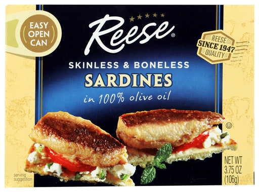 REESE: Skinless and Boneless Sardines, 3.75 oz