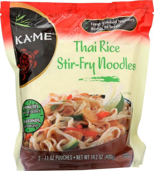 Thai Rice Noodles are common throughout Thailand and Vietnam, and in sections of China. KAME Thai Rice Noodles are made from rice flour and rice oil. They are ideal in any stir-fry, salad, soup or in your favorite noodle recipe. They are nutritious, delicious and filling. Enjoy the Thai Rice taste sensation anytime.