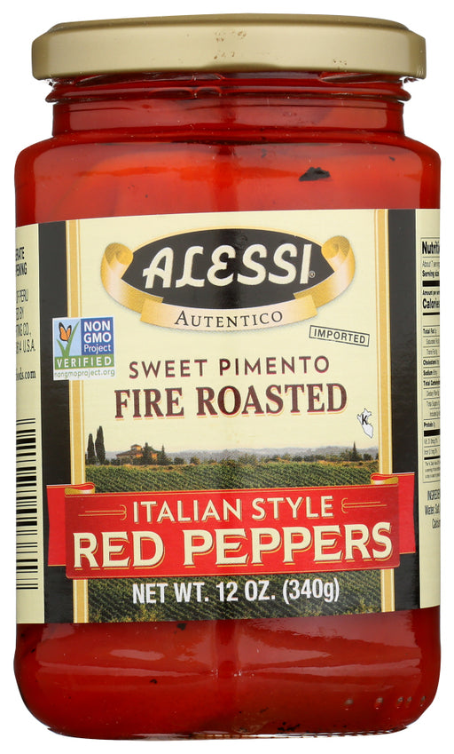 
Alessi Italian Style Fire Roasted Red Peppers are a culinary treat. The fire roasting process popularized in Europe is what enhances the sweet, sun-ripened flavor of these bright red peppers. Extra-large, yet tender, they provide maximum flavor to most any dish. They make a colorful addition to an antipasto tray of sliced meats, cheeses, olives, and breadsticks. They also can be served alongside chicken, and meat. Try them in sandwiches, salads or omelets!
