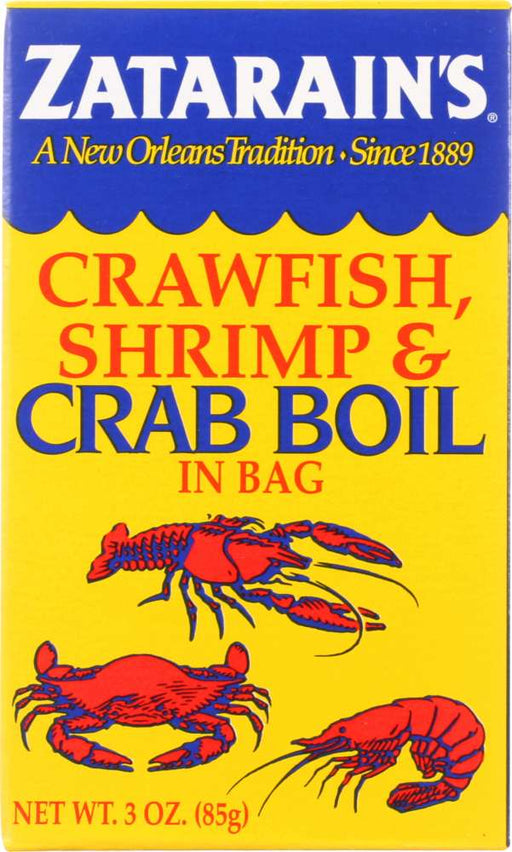 The original Zatarain's Crawfish, Shrimp &amp; Crab Boil with seven spices and seasonings in a convenient boil-in bag. One bag, plus salt to taste, perfectly seasons up to four pounds of crawfish and shrimp or up to one dozen crabs. This is the secret ingredient in everyone's favorite boil.