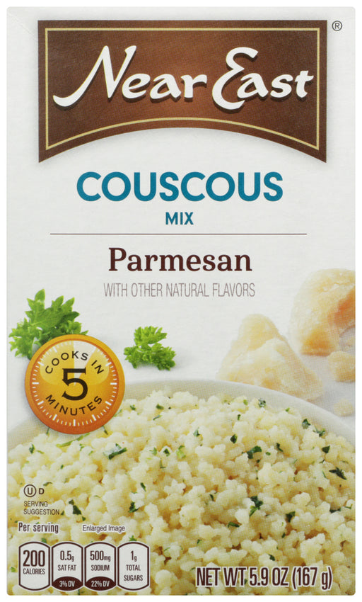 This dish is a unique and flavorful blend of Parmesan cheese and olive oil combined with 100% semolina wheat couscous and parsley.Near East&reg; Parmesan Couscous is Kosher Certified *OU-DAIRY*.