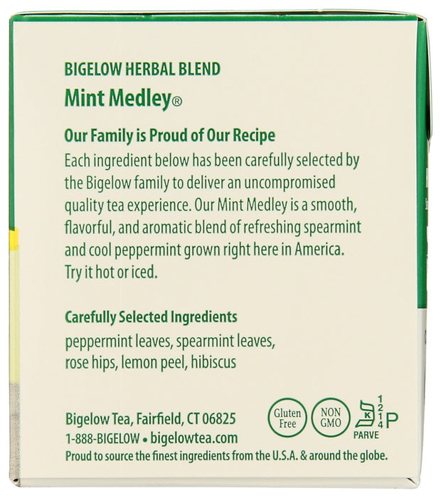 BIGELOW: Mint Medley Herbal Tea 20 Bags, 1.3 oz