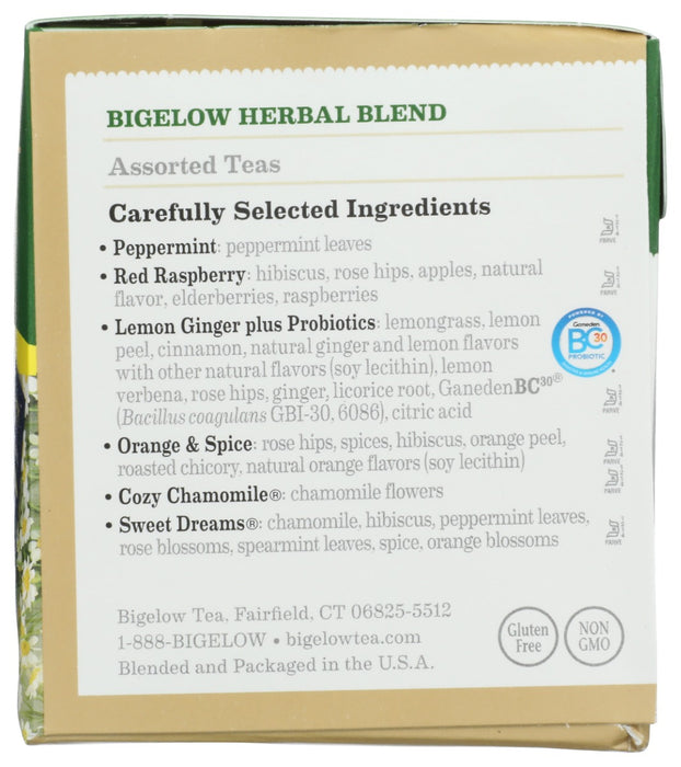 BIGELOW: Assorted Herb Teas Six Variety Pack Caffeine Free 18 Tea Bags